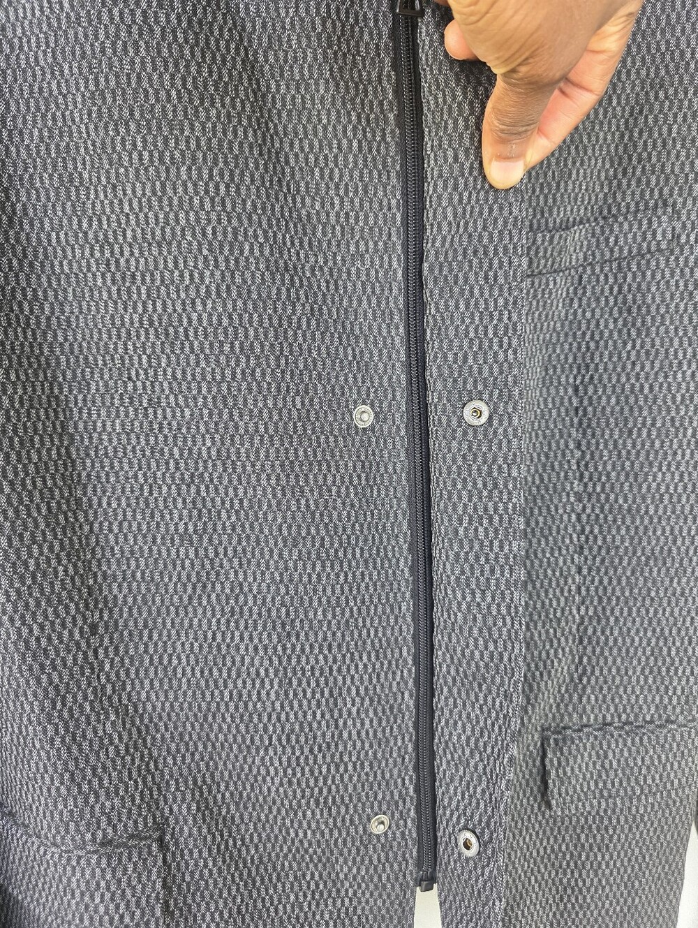 NWT Alfani $139.50 Gray Textured Sport Coat Jacket Large Modern Stretch Blazer - Picture 7 of 12
